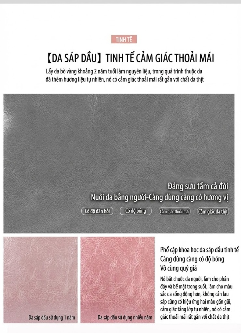 Túi Đeo Vai Nữ Da Thật Khóa Gài Phong Cách Hàn Quốc Màu Xám, Tím, Nâu chi tiết 9