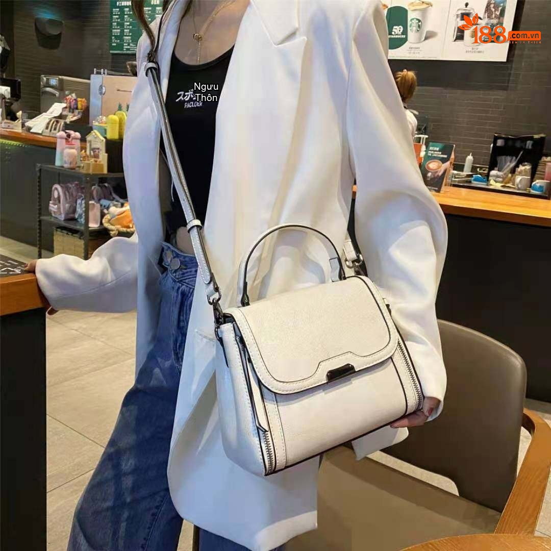 Túi Đeo Vai Nữ Da Thật Kiểu Dáng Retro Màu Nâu, Đen chi tiết 18