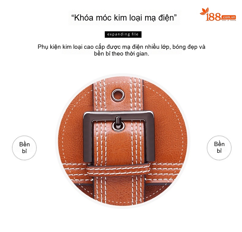 Túi Đeo Vai Nữ Da Thật Phom Vuông Nhỏ Màu Nâu, Đen chi tiết 4