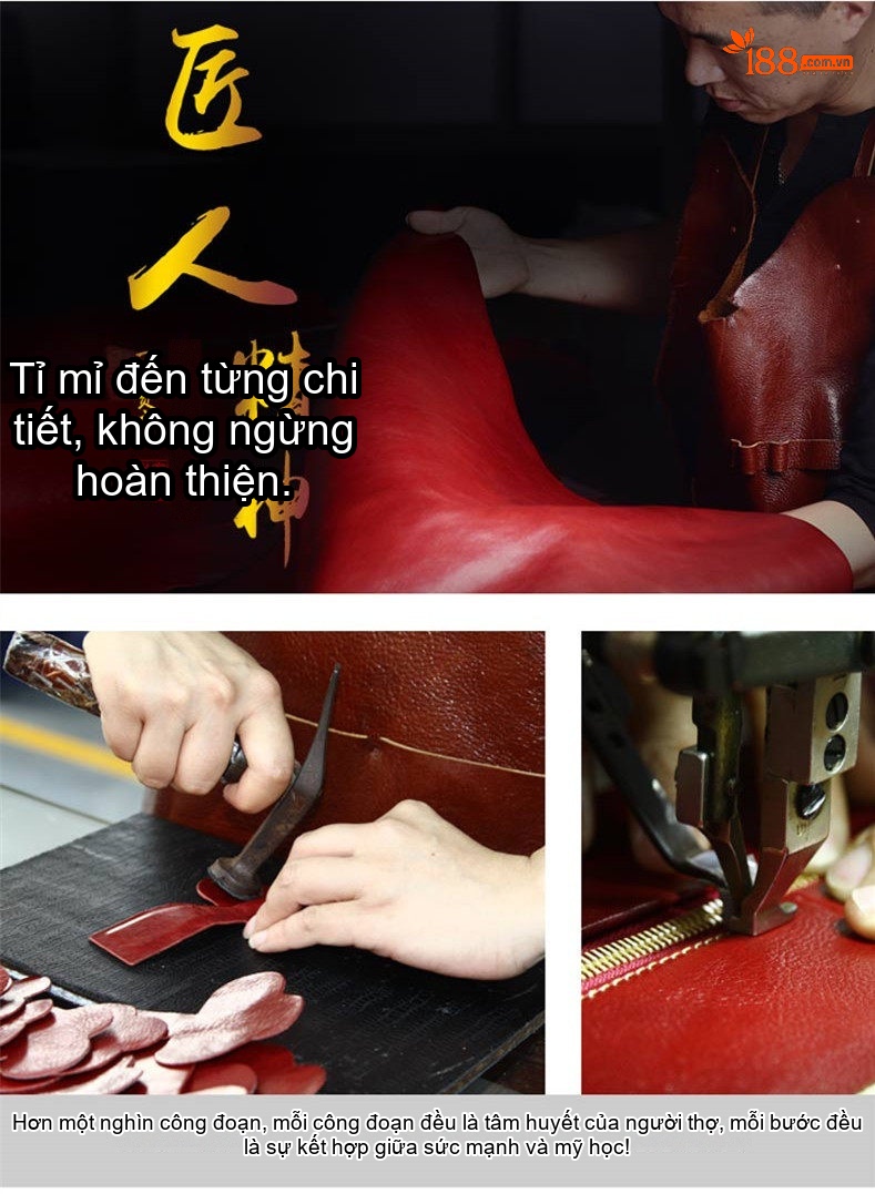 Túi Đeo Vai Nữ Da Thật Phong Cách Cổ Điển Hình Tròn Màu Đỏ, Đen chi tiết 18