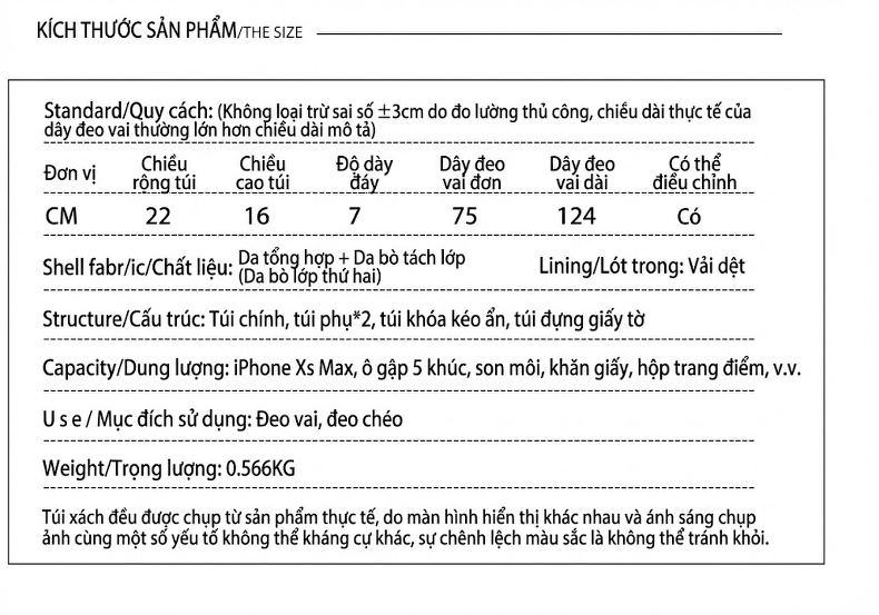 Túi Đeo Vai Nữ Da Thật Thiết Kế Thanh Lịch Màu Nâu chi tiết 2