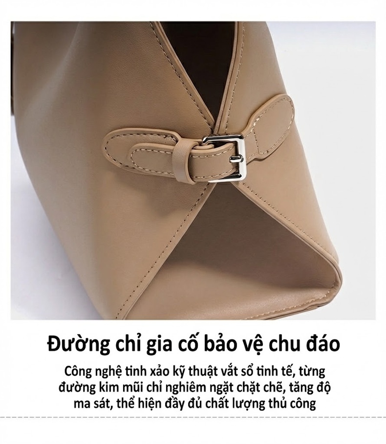 Túi Đeo Vai Nữ Da Thật Thiết Kế Tinh Tế Phong Cách Hàn Quốc Màu Nâu chi tiết 18