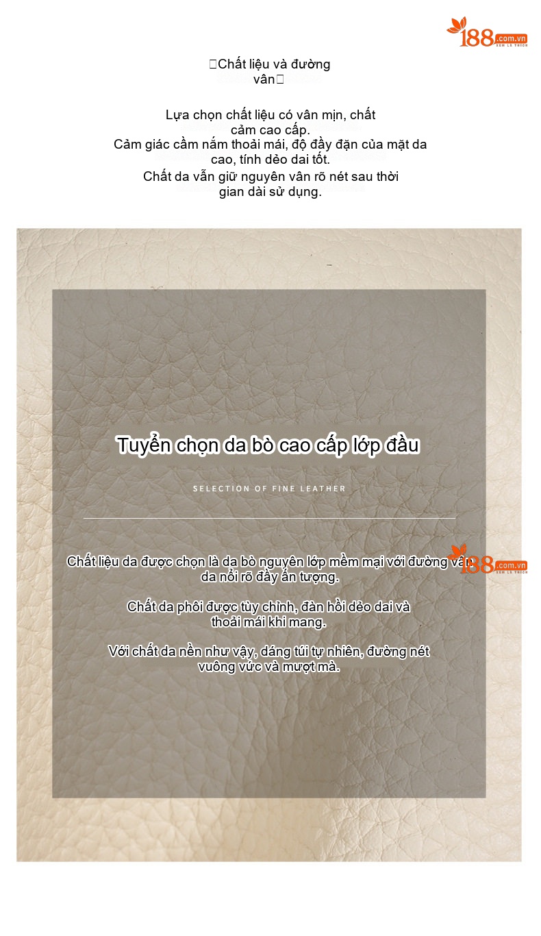 Túi Đeo Vai Nữ Da Thật Thiết Kế Tối Giản Hình Bán Nguyệt Màu Trắng Kem, Vàng, Nâu chi tiết 10