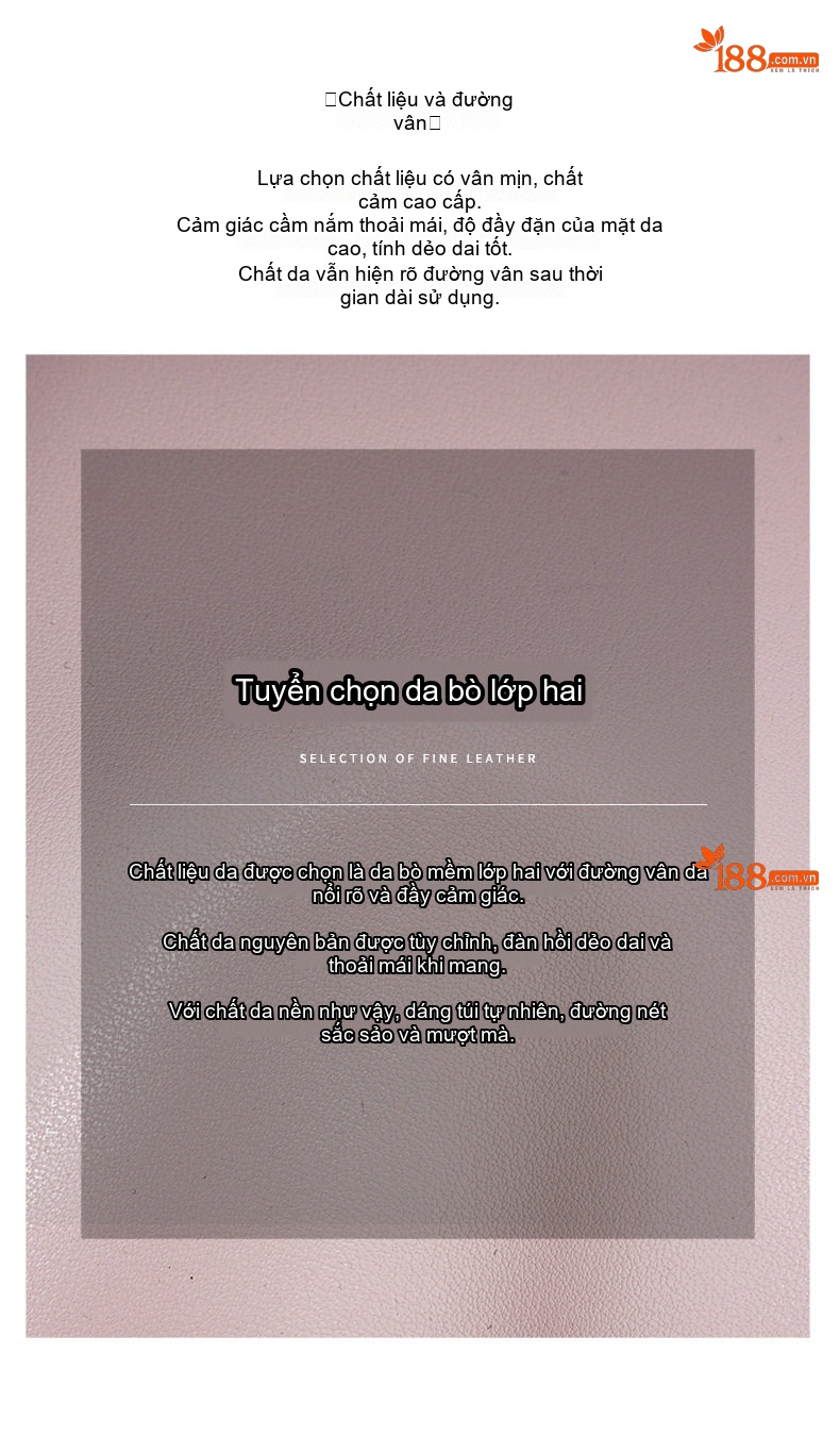 Túi Đeo Vai Nữ Da Thật Thiết Kế Tối Giản Phong Cách Công Sở Sức Chứa Lớn Màu Nâu, Tím, Trắng Kem... chi tiết 8
