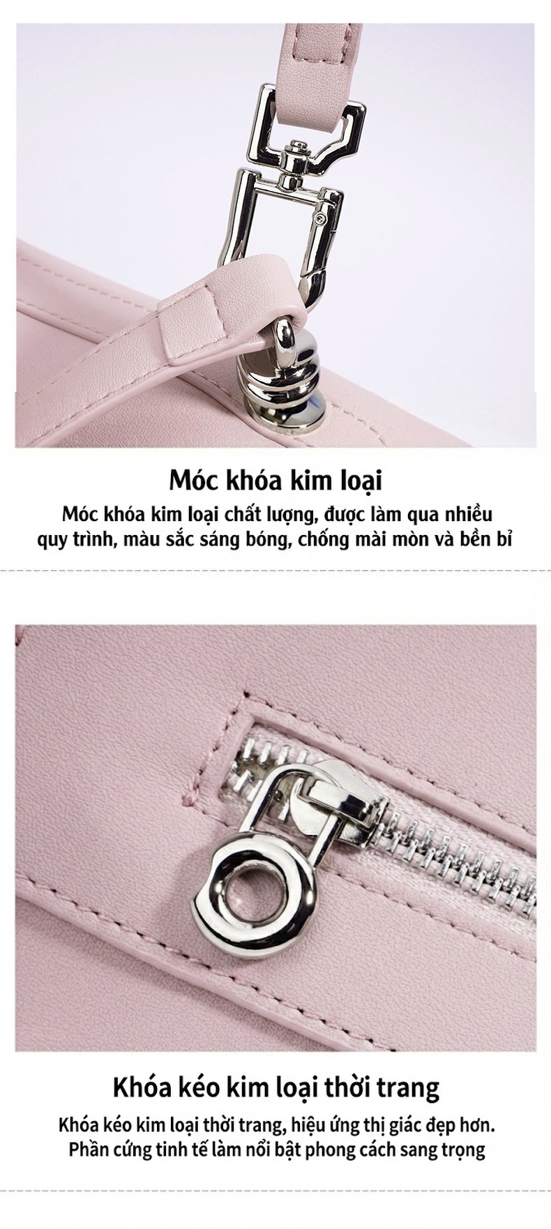Túi Đeo Vai Nữ Da Thật Thiết Kế Tối Giản Phong Cách Công Sở Sức Chứa Lớn Màu Nâu, Tím, Trắng Kem... chi tiết 11