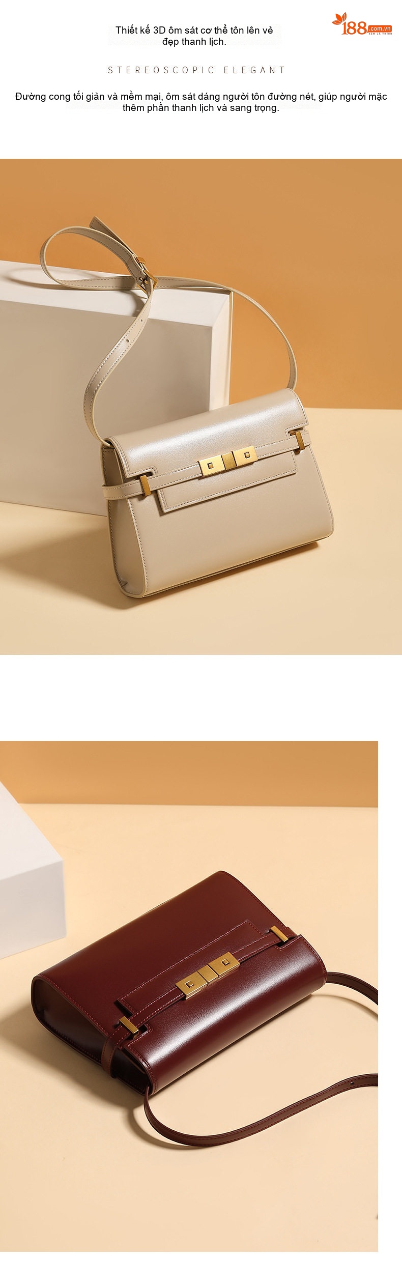 Túi Đeo Vai Nữ Da Thật Vân Cá Sấu Manhattan Kelly Bag Phong Cách Retro Màu Đen chi tiết 14
