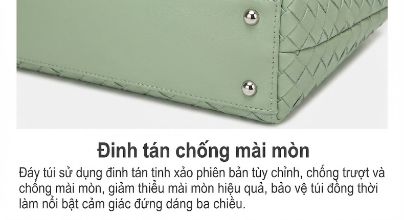 Túi Đeo Vai Nữ Dệt Họa Tiết Minimalist Phong Cách Retro Cao Cấp Màu Nâu, Xanh, Trắng chi tiết 13