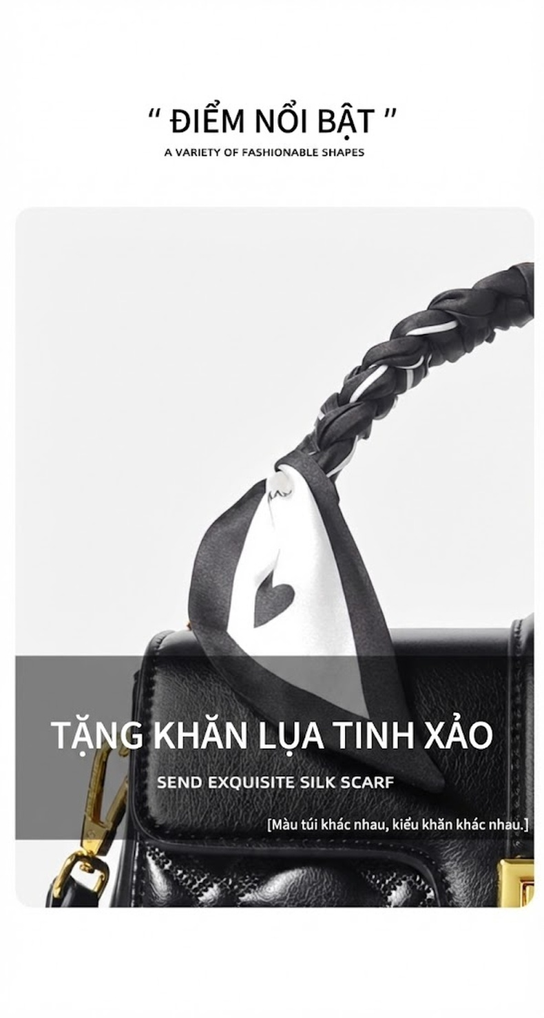 Túi Đeo Vai Nữ Fansman Quai Xách Tay, Túi Đeo Chéo, Túi Mẹ Bỉm Sữa Sức Chứa Lớn Màu Đen, Nâu chi tiết 6