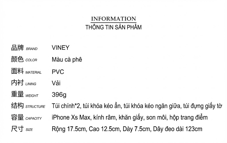 Túi Đeo Vai Nữ Họa Tiết Cao Cấp Dáng Vuông Nhỏ Màu Nâu chi tiết 2