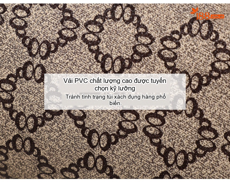 Túi Đeo Vai Nữ Họa Tiết Cao Cấp Dáng Vuông Nhỏ Màu Nâu chi tiết 4