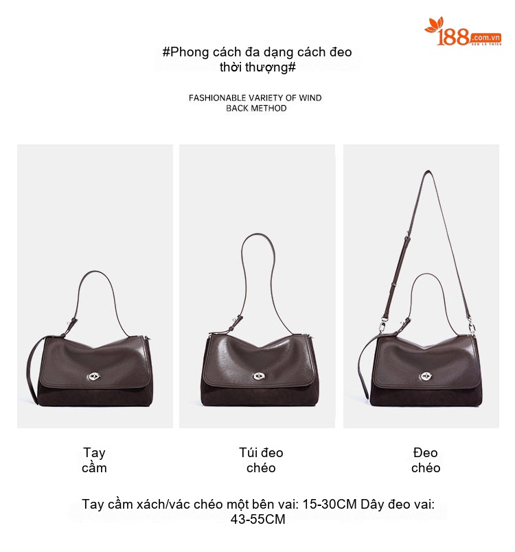 Túi Đeo Vai Nữ Phối Màu Tối Giản Phong Cách Hàn Quốc chi tiết 10