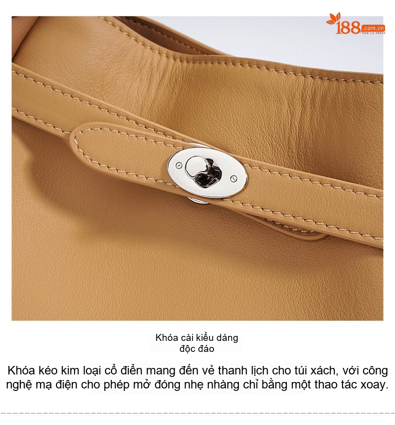 Túi Đeo Vai Nữ Thiết Kế Tối Giản Phong Cách Hàn Quốc Màu Xanh, Nâu, Đen chi tiết 14