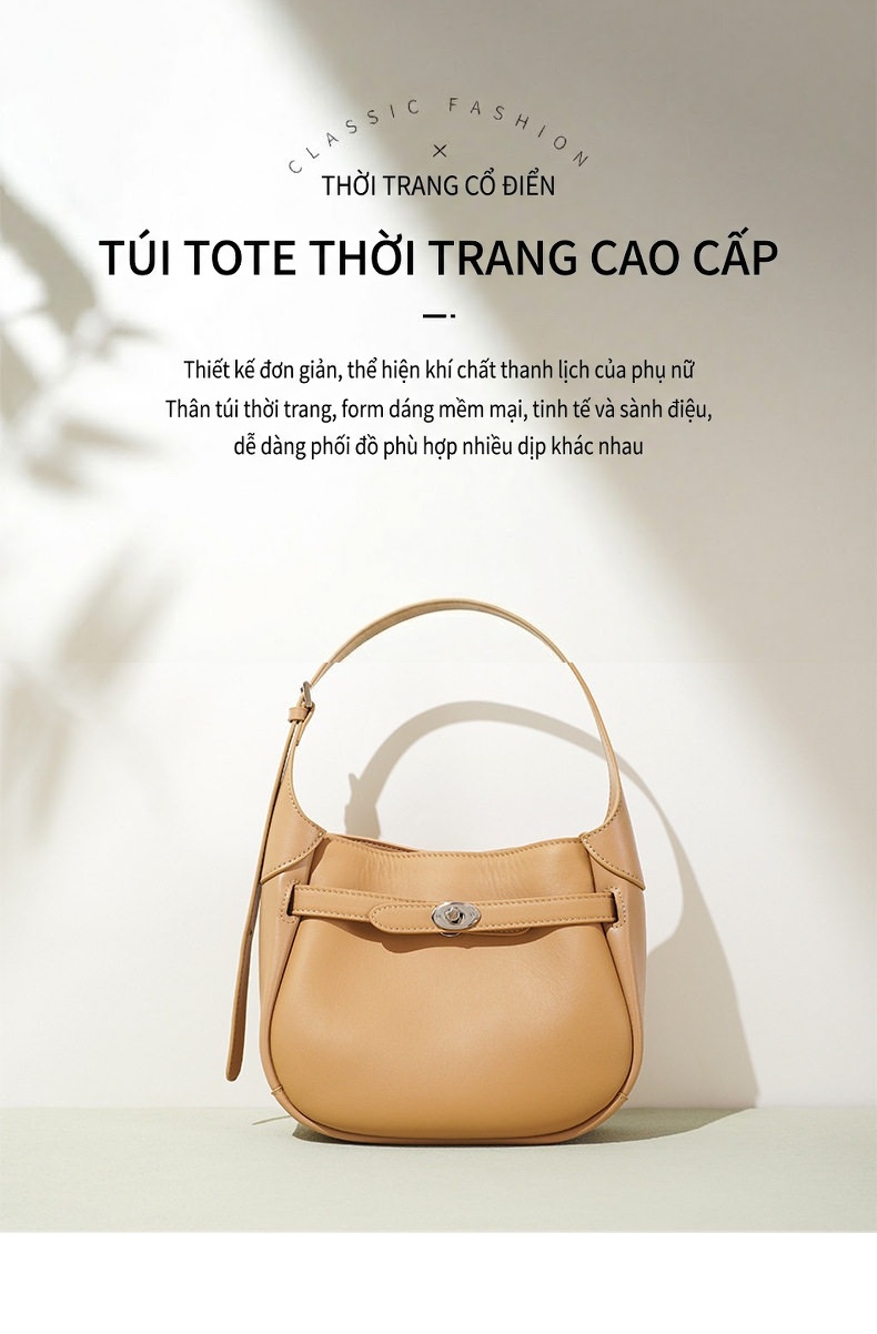 Túi Đeo Vai Nữ Thiết Kế Tối Giản Phong Cách Hàn Quốc Màu Xanh, Nâu, Đen chi tiết 2