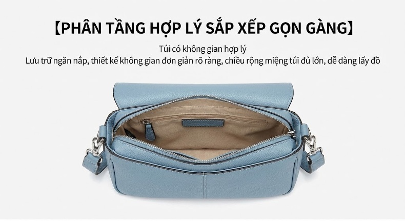 Túi Đeo Vai Nữ Thiết Kế Tối Giản, Túi Đeo Chéo Nữ Sức Chứa Lớn Màu Đen, Xám, Nâu chi tiết 9
