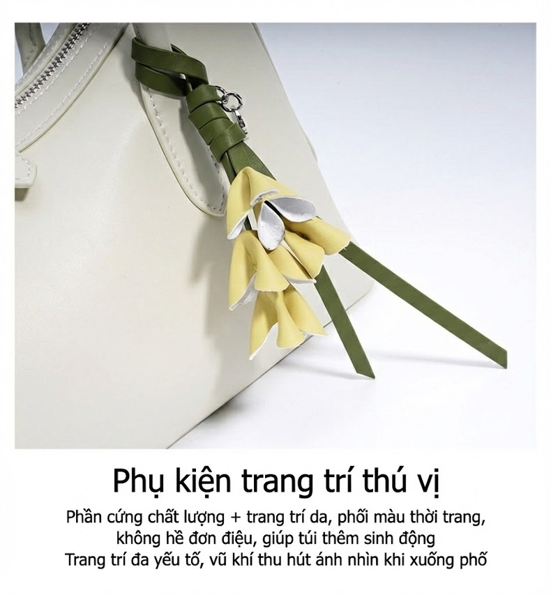 Túi Đeo Vai Nữ Thiết Kế Tối Giản, Túi Kẹp Nách Công Sở, Túi Xách Tay Đa Năng Màu Trắng, Nâu, Đen chi tiết 13