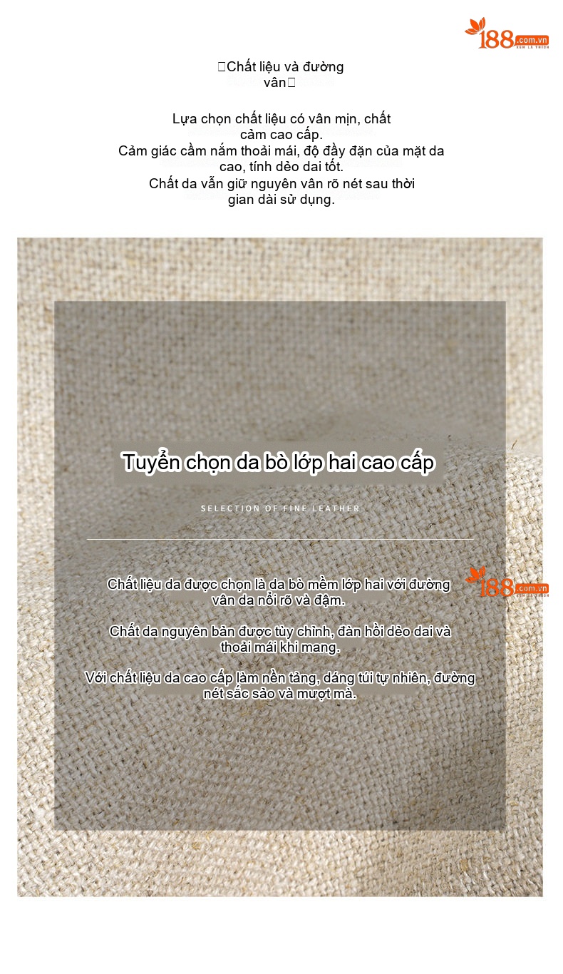 Túi Đeo Vai Nữ Vải Lanh Thiết Kế Tối Giản Sức Chứa Lớn Màu Be, Nâu, Đen, Xanh chi tiết 10