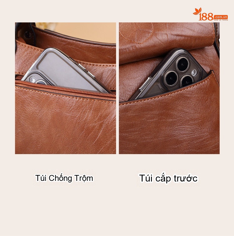 Túi Đeo Vai Nữ Vintage Âu Mỹ Dập Vân Cá Sấu, Túi Đeo Chéo Nữ Màu Nâu, Xanh, Đen chi tiết 7
