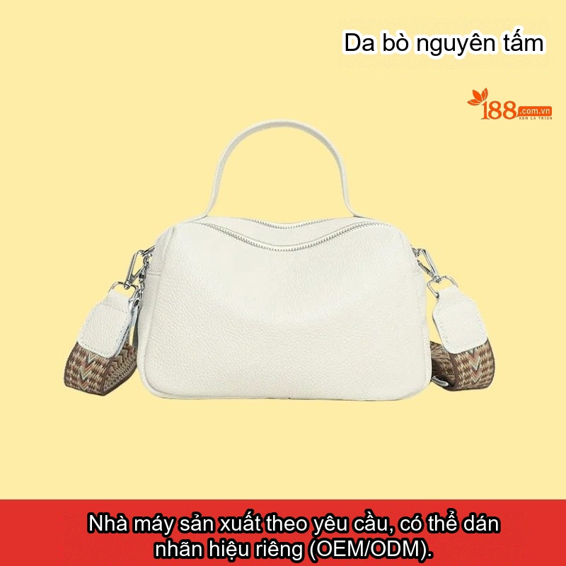 Túi Đeo Vai/Túi Đeo Chéo Nữ Da Bò Vân Cá Sấu Phong Cách Retro Màu Đỏ Rượu Vang chi tiết 3