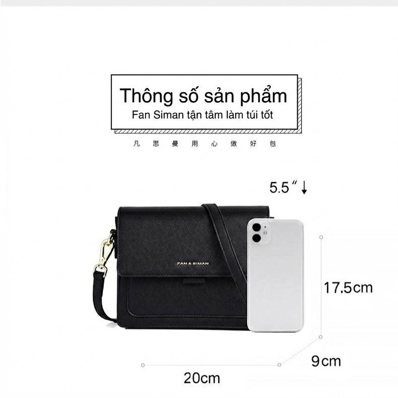 Túi Đeo Vai/Túi Đeo Chéo Nữ Hình Hộp Nhỏ Phong Cách Thời Trang Màu Đen