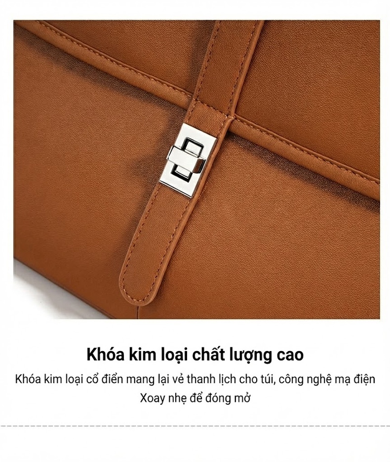 Túi Đeo Vai/Túi Xách Tay Nữ Da Bò Hai Lớp Dung Tích Lớn Đa Năng Màu Đỏ Rượu Vang, Nâu, Đen chi tiết 14