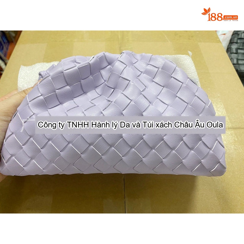Túi Đeo Vai/Túi Xách Tay Nữ Dệt Vân Mây Kiểu Bánh Bao Thời Trang Màu Xám chi tiết 2