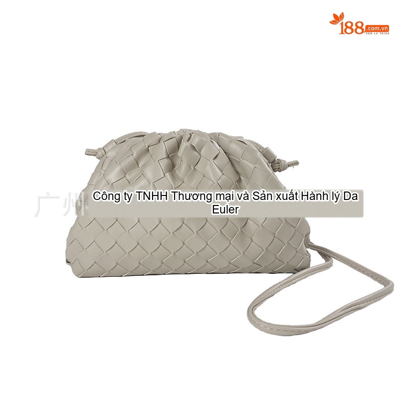 Túi Đeo Vai/Túi Xách Tay Nữ Dệt Vân Mây Kiểu Bánh Bao Thời Trang Màu Xám chi tiết 5