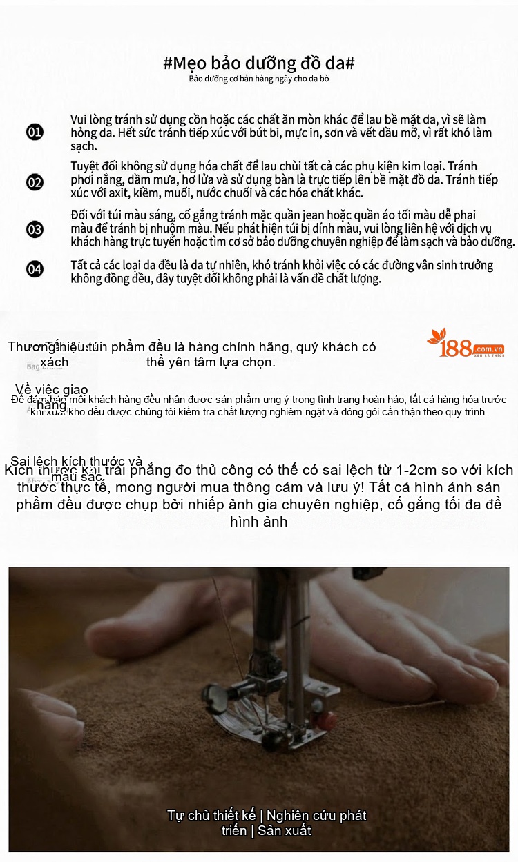 Túi Đeo Vai/Túi Xách Tay Nữ Kiểu Kelly Vintage, Da Vân Lychee Màu Kem, Nâu, Xám chi tiết 18
