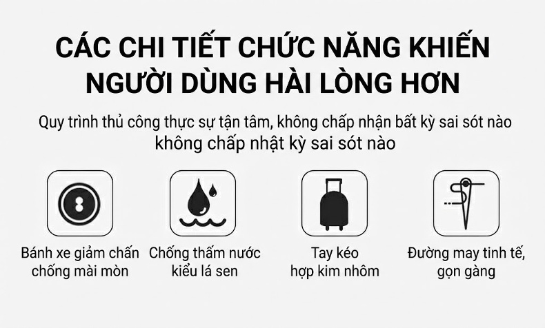 Túi Du Lịch Có Bánh Xe Da Thật Sức Chứa Lớn Màu Đen chi tiết 2