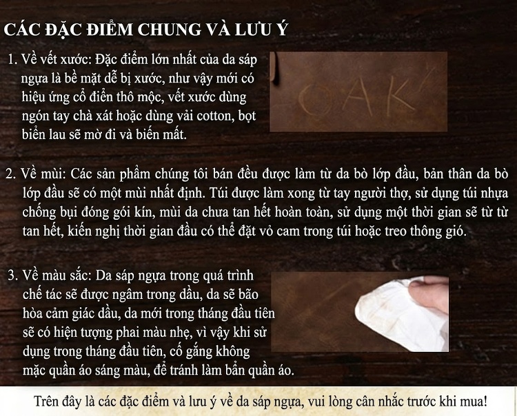 Túi Du Lịch Da Bò Sức Chứa Lớn Thủ Công Vintage Âu Mỹ Màu Nâu chi tiết 27