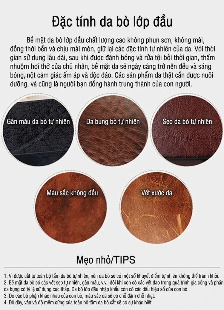 Túi Du Lịch Da Bò Sức Chứa Lớn Thủ Công Vintage Âu Mỹ Màu Nâu chi tiết 26
