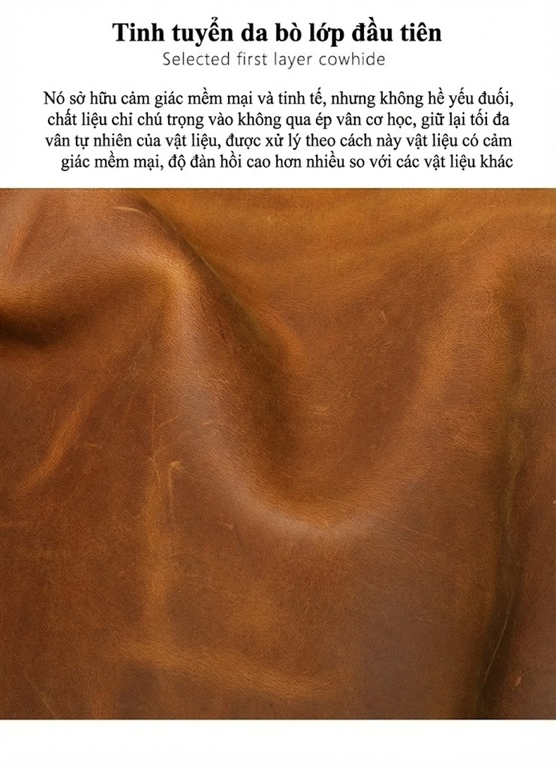 Túi Du Lịch Da Thật Mad Horse Phong Cách Âu Mỹ Cổ Điển Dung Tích Lớn Màu Nâu, Nâu Đậm chi tiết 5