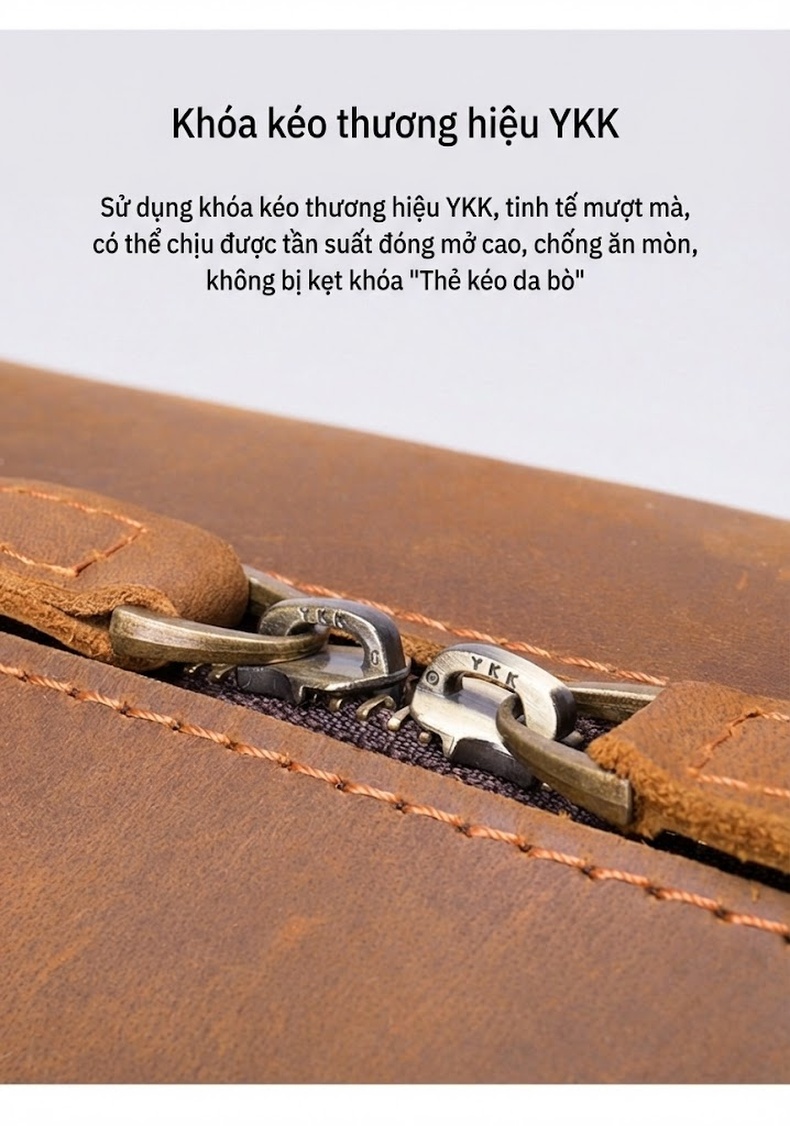 Túi Du Lịch Da Thật Mad Horse Phong Cách Âu Mỹ Cổ Điển Dung Tích Lớn Màu Nâu, Nâu Đậm chi tiết 6
