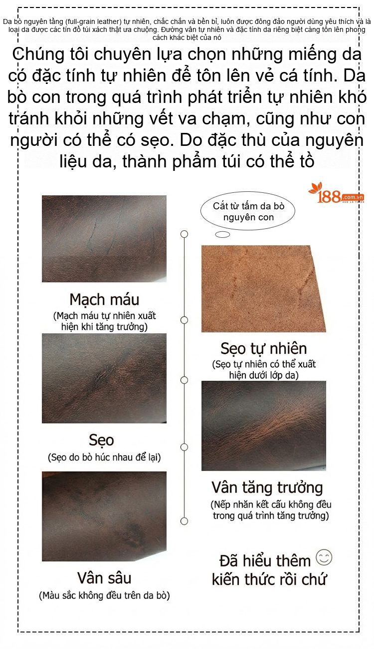Túi Du Lịch Da Thật Phong Cách Cổ Điển Đa Năng Tiện Lợi Màu Nâu chi tiết 1