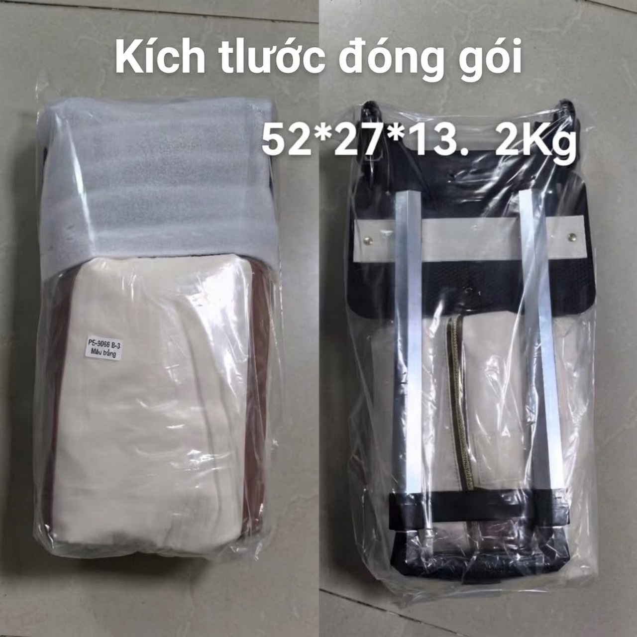 Túi Du Lịch Kéo Vali Da PU Cỡ Lớn Tiện Lợi Màu Trắng Kem, Nâu chi tiết 44