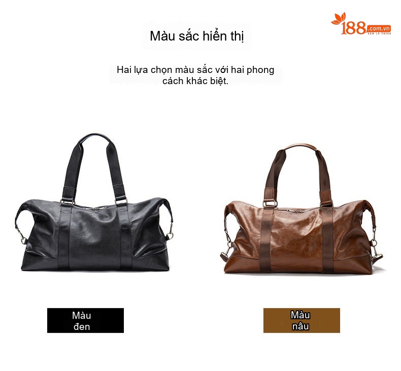 Túi Du Lịch Nam Da Thật Sức Chứa Lớn Phong Cách Thời Trang Màu Đen, Nâu chi tiết 23