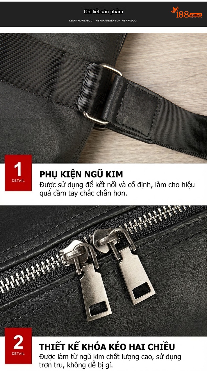 Túi Du Lịch Nam Da Thật Sức Chứa Lớn Phong Cách Thời Trang Màu Đen, Nâu chi tiết 16