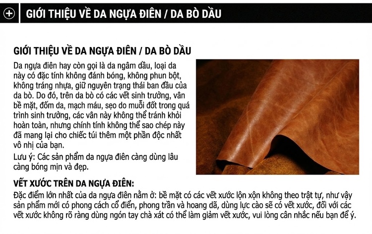 Túi du lịch thể thao nam da bò ngắn ngày vintage chi tiết 1