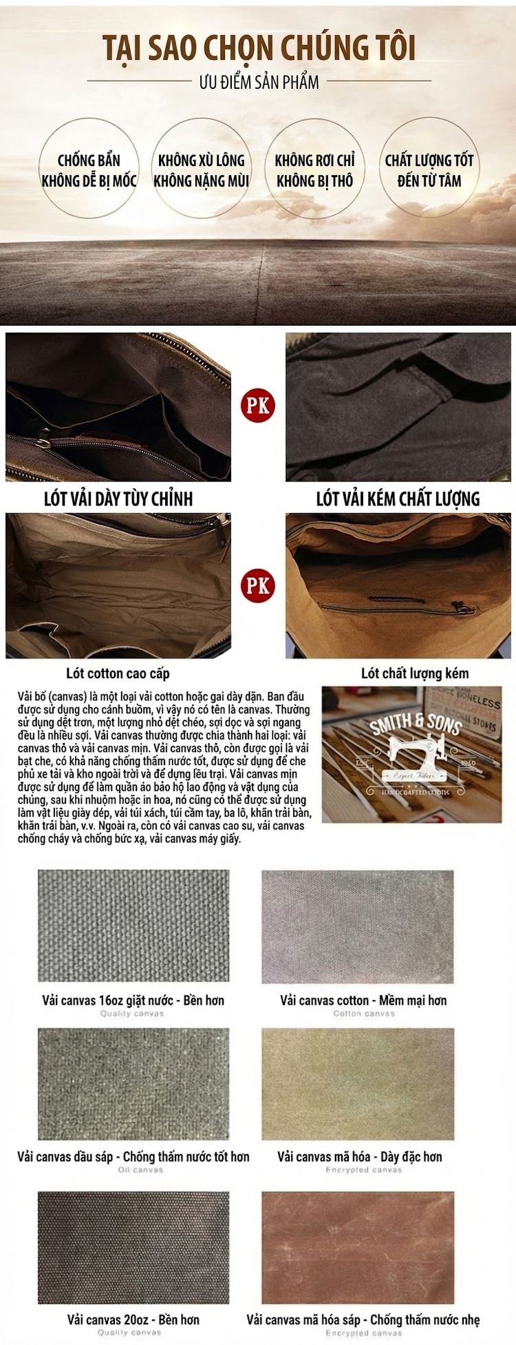 Túi Du Lịch Vải Canvas Chống Thấm Nước Đeo Chéo Vai Nam Đựng Hành Lý Màu Nâu, Đen, Xám, Đỏ... chi tiết 21