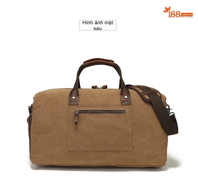 Túi Du Lịch Xách Tay Vải Canvas Đeo Chéo Phong Cách Âu Mỹ Kết Hợp Da Thật Màu Xanh Olive, Xám, Nâu chi tiết 20