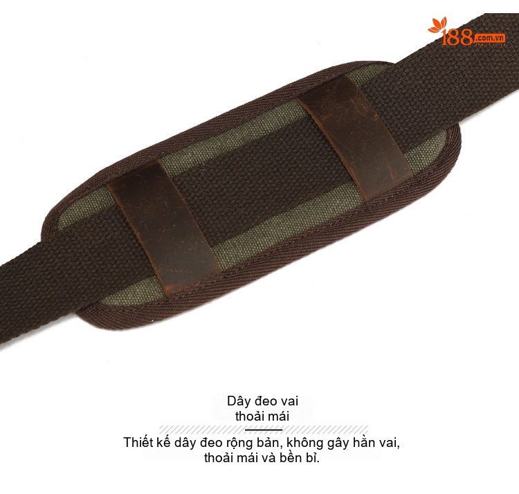 Túi Du Lịch Xách Tay Vải Canvas Đeo Chéo Phong Cách Âu Mỹ Kết Hợp Da Thật Màu Xanh Olive, Xám, Nâu chi tiết 25