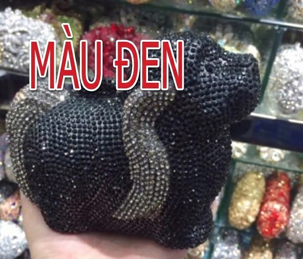 Túi Dự Tiệc Đính Đá Hình Chú Chó Mini Cầm Tay Sang Trọng Màu Đỏ, Hồng, Đen, Xanh...