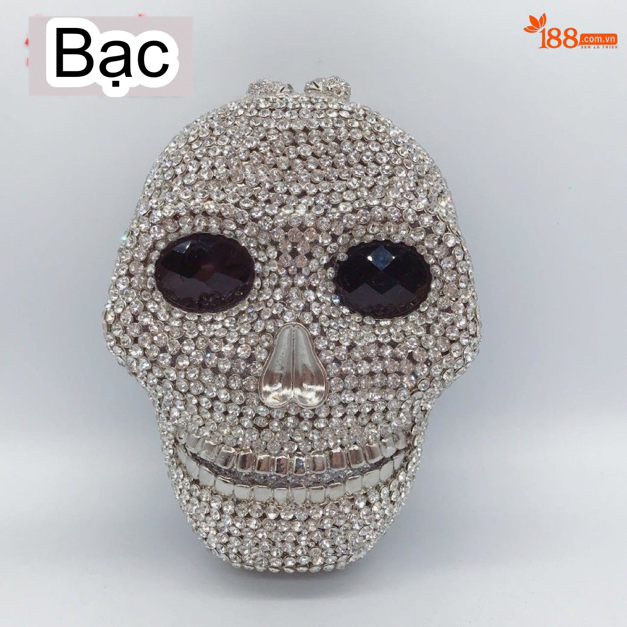 Túi Dự Tiệc Nữ Hình Đầu Lâu Đính Đá Phong Cách Âu Mỹ Halloween Màu Vàng, Bạc, Đen...