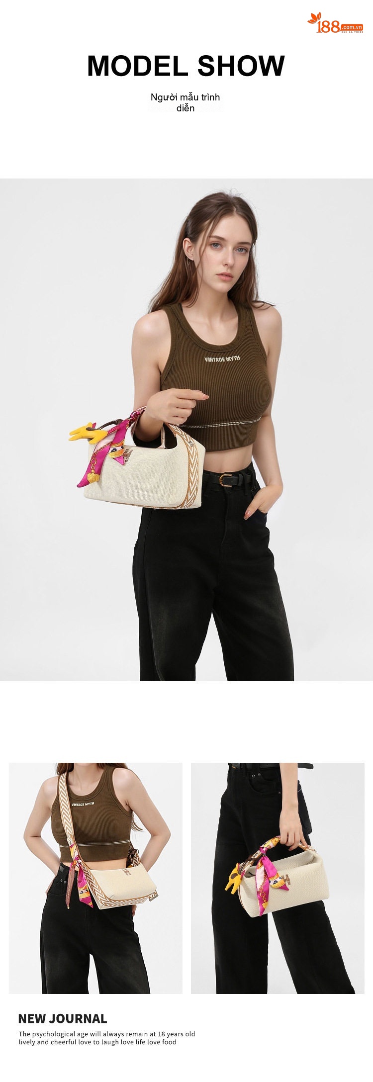 Túi Tote Canvas Đeo Chéo Thời Trang Đựng Cơm Mỹ Phẩm chi tiết 5