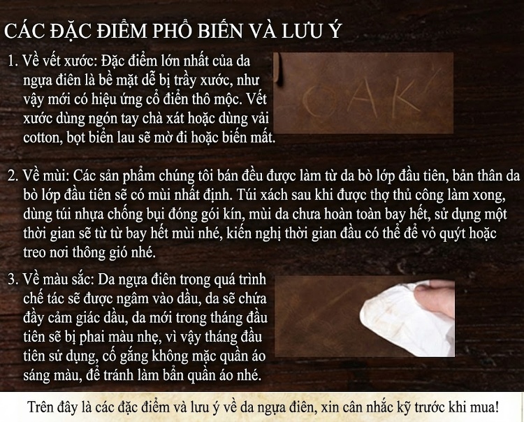 Túi Đựng Đồ Cá Nhân/Trang Điểm Nam Nữ Da Bò Sáp Ngựa Điên Vintage chi tiết 23