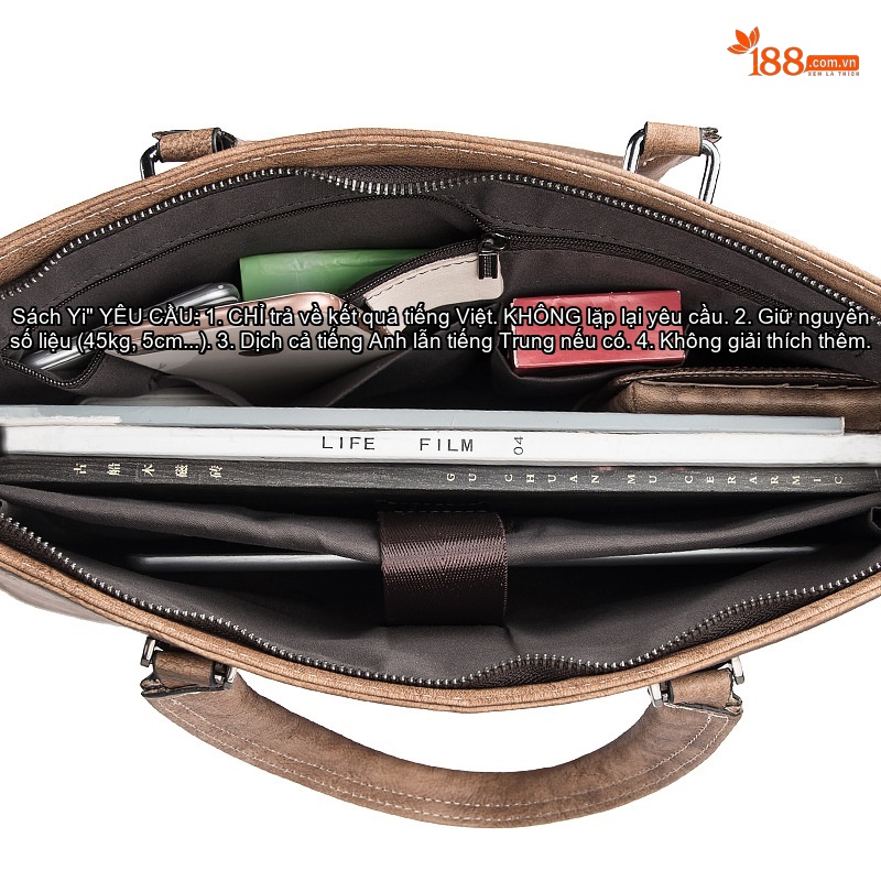 Túi Đựng Tài Liệu Nam Da Mờ Cặp Công Sở Đeo Chéo Đựng Laptop Màu Nâu, Xanh chi tiết 31