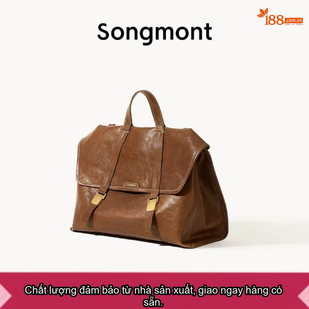 Túi Đựng Tài Liệu Nam Da Thật Công Sở, Túi Đeo Chéo, Túi Xách Tay Sức Chứa Lớn Màu Nâu chi tiết 16