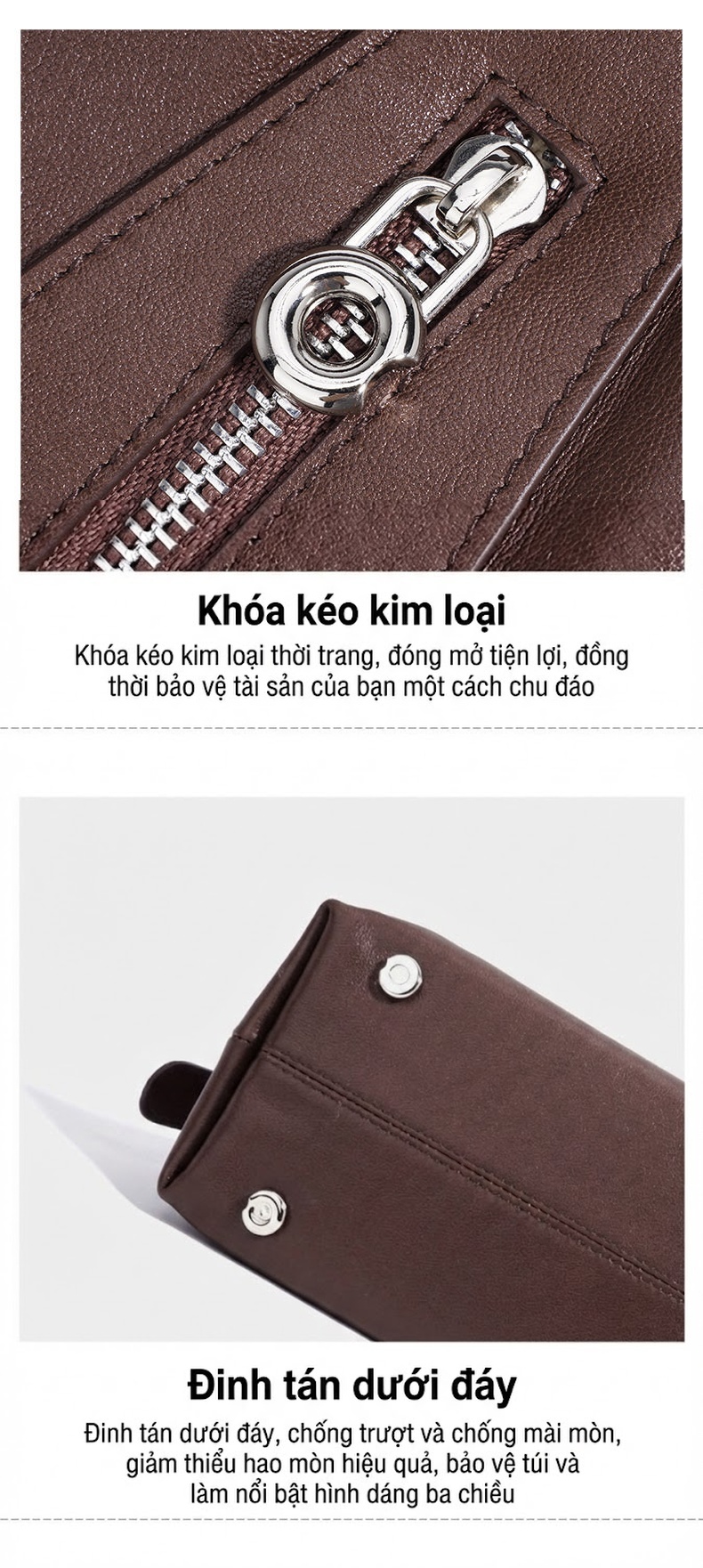 Túi Hobo Đeo Vai/Đeo Chéo Nữ Da Bò Thật, Thiết Kế Vintage, Sức Chứa Lớn Màu Đen, Nâu chi tiết 11