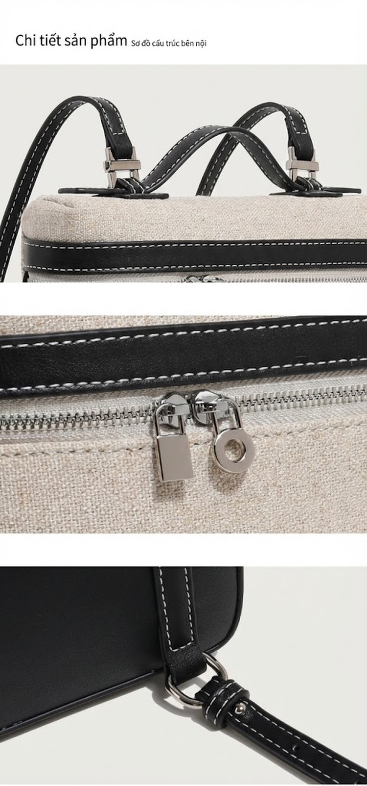 Túi Hộp Vải Canvas Đeo Chéo Mini Thời Trang chi tiết 19