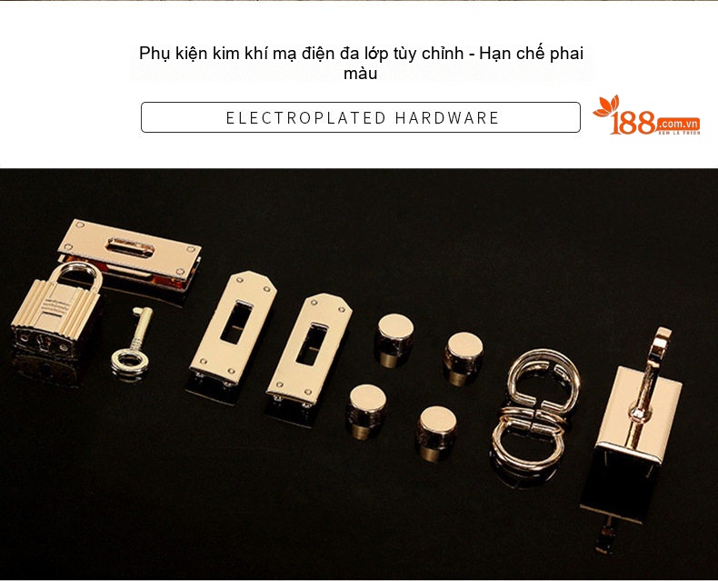 Túi Kelly Da Bò Thủ Công Cao Cấp, Túi Đeo Chéo, Xách Tay Màu Be chi tiết 6