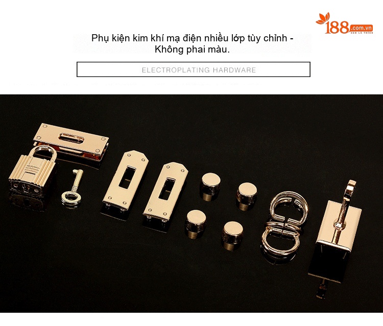 Túi Kelly Nữ Da Bò Cao Cấp, Túi Xách Tay, Túi Đeo Vai, Đeo Chéo Màu Nâu, Đen, Đỏ, Kem... chi tiết 11